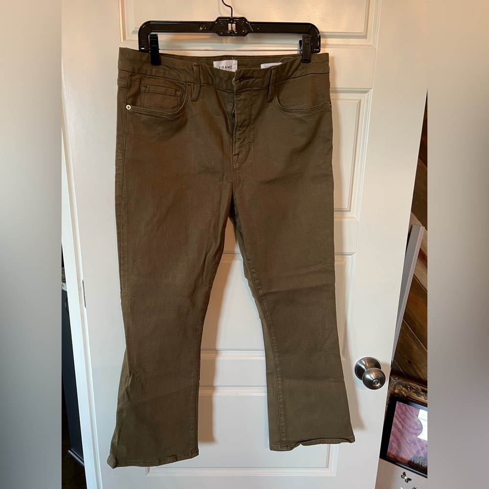 Frame jeans olive green size 33